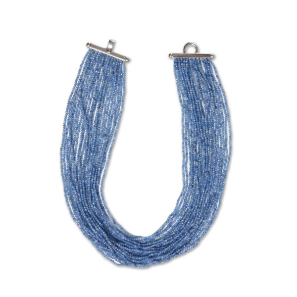 Collana multifilo in Cianite con chiusura in Argento