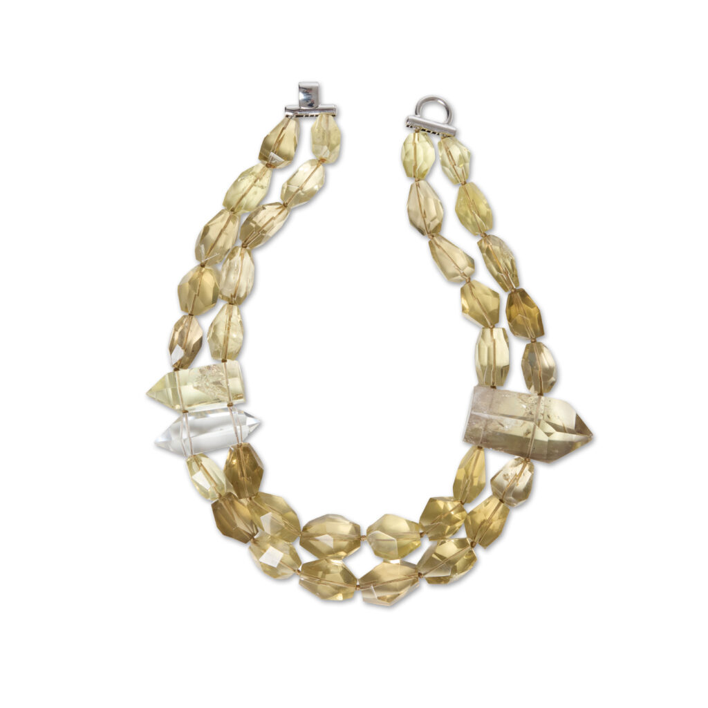 Collana in citrino Naturale con Punte laterali