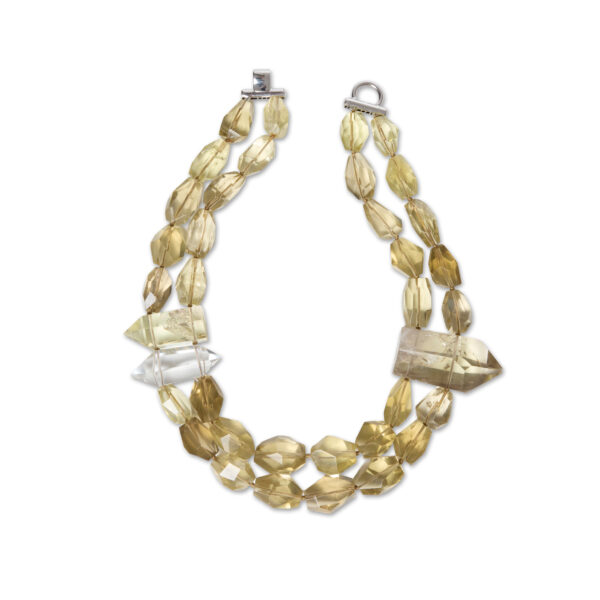 Collana in citrino Naturale con Punte laterali