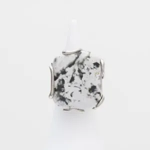 Anello Regolabile in Argento con Diaspro Oceanico