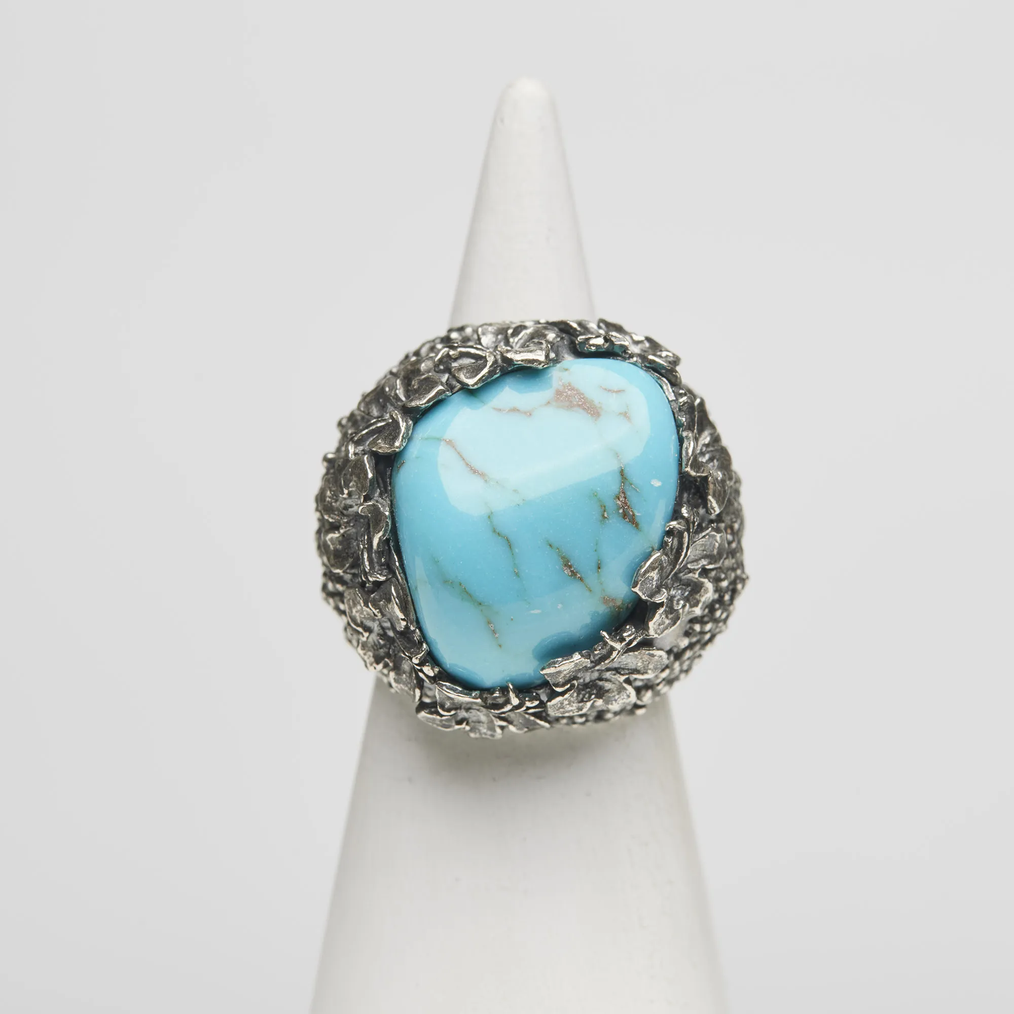 Anello Regolabile in Argento con Pasta di Turchese