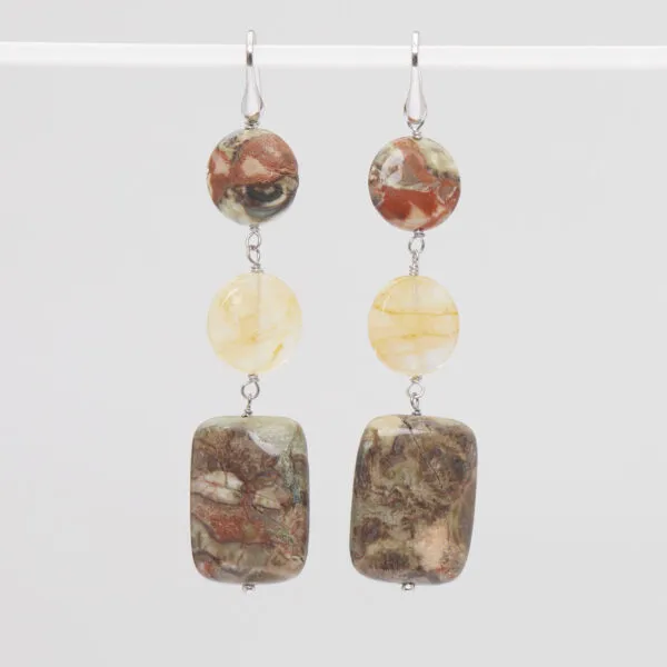 Orecchini in Diaspri ed Ematoide Giallo