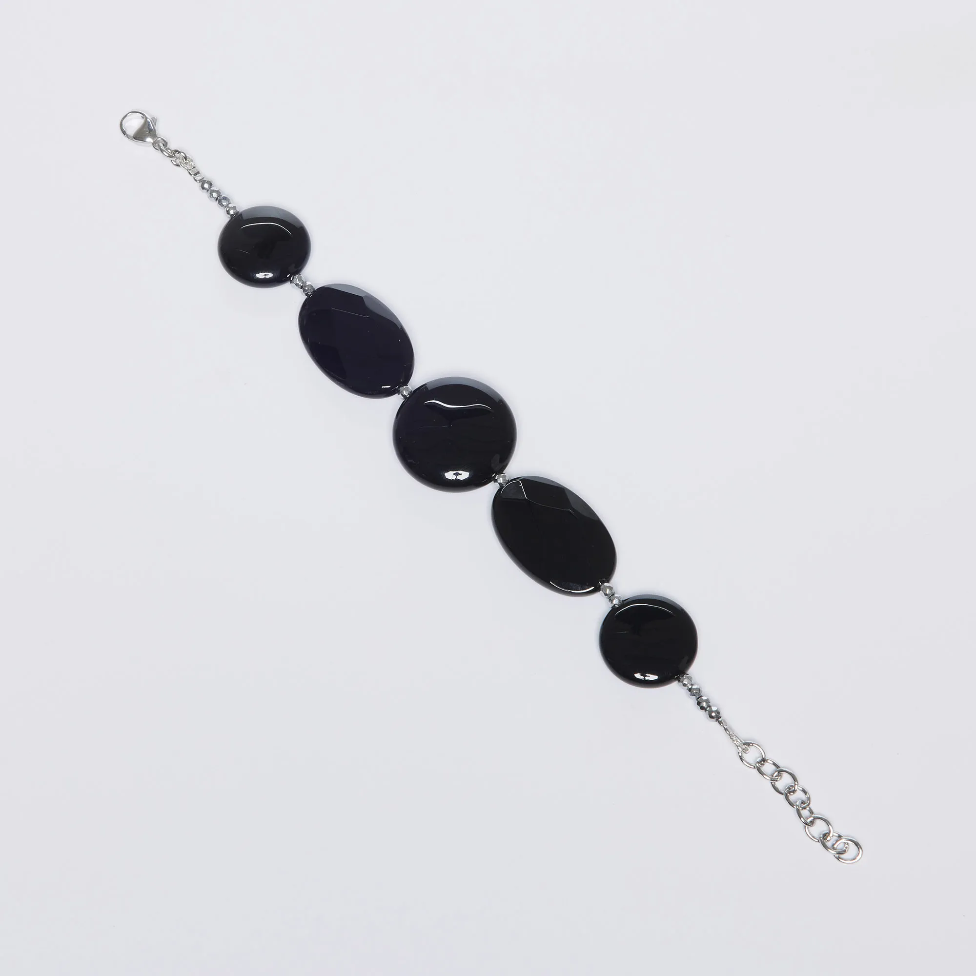 Bracciale rilegato in Argento ed Agata nera