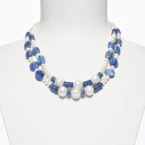 Collana in Perle e Cianite a due fili