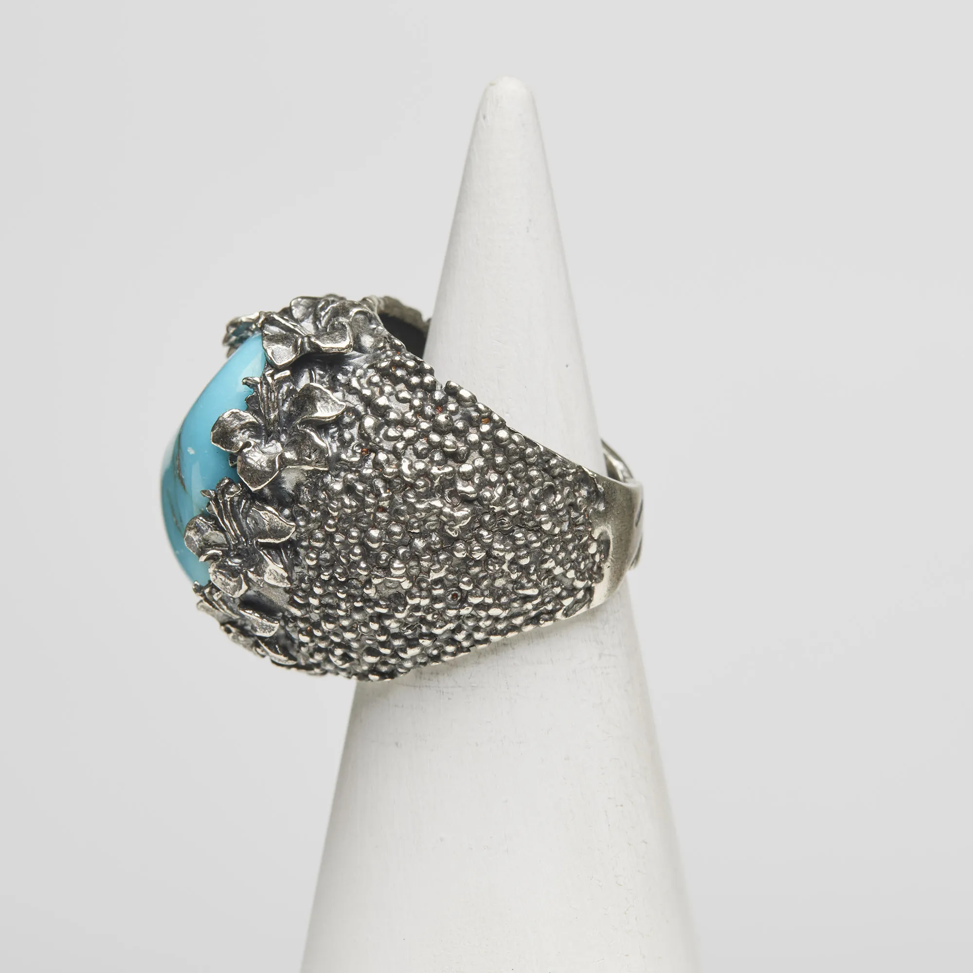 Anello Regolabile in Argento con Pasta di Turchese