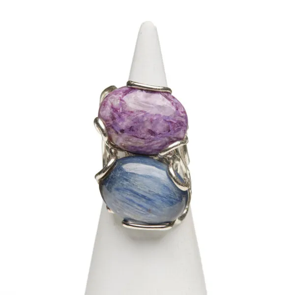 Anello Regolabile con Cianite e Ciaroite