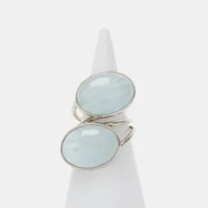 Anello Regolabile in Argento con Acquamarina