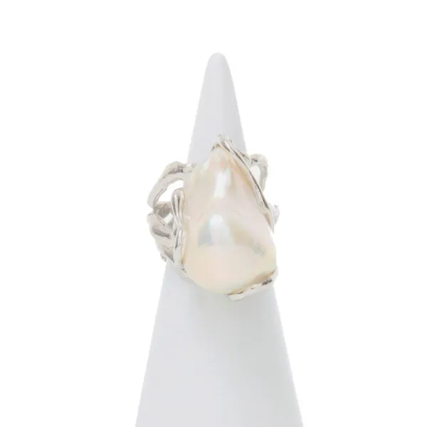 Anello Regolabile in Argento con Perla Barocca