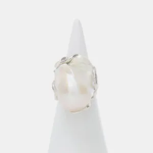 Anello Regolabile in Argento con Perla Barocca
