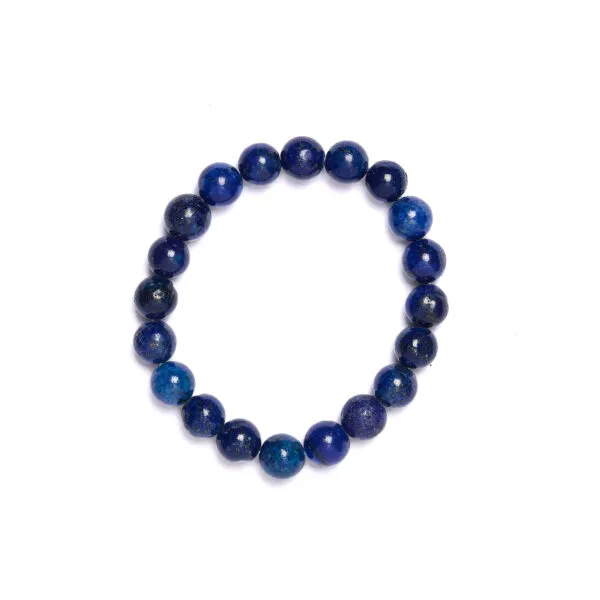 Bracciale Elastico in Lapislazzuli a Sfera da 10mm