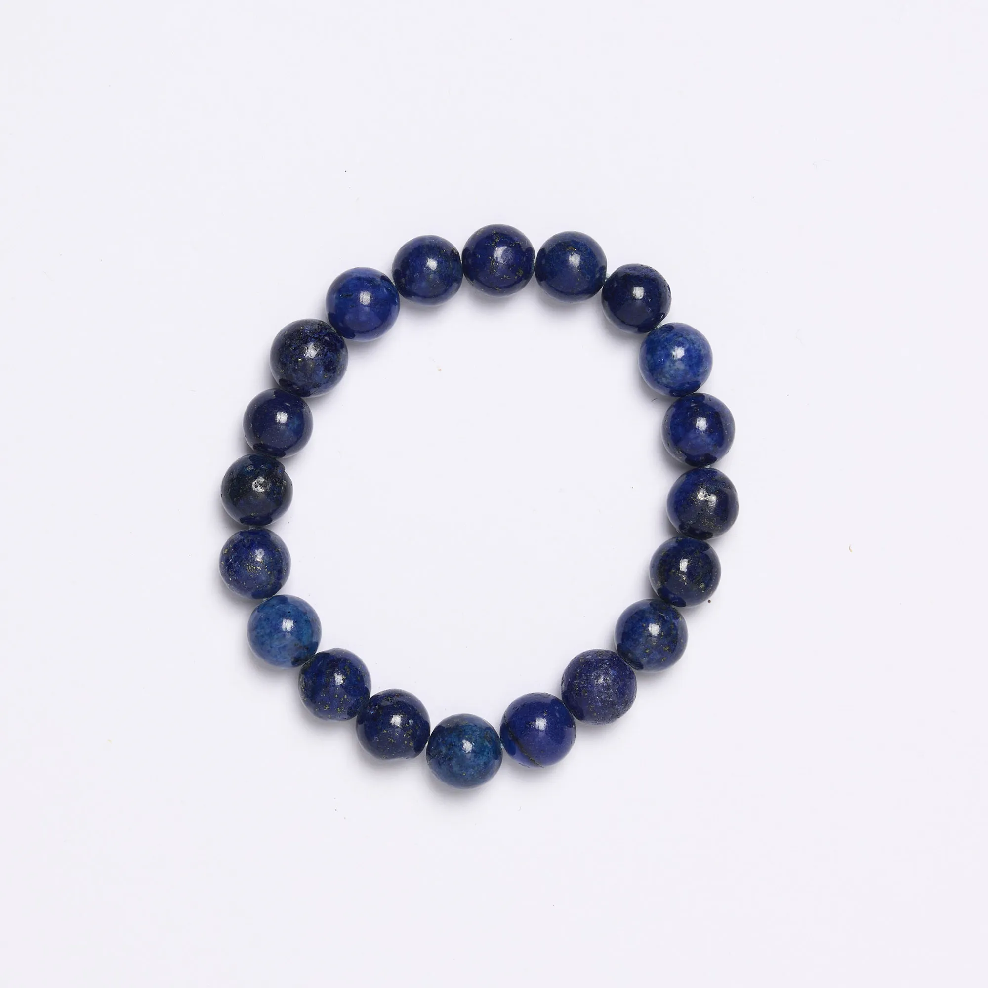 Bracciale Elastico in Lapislazzuli a Sfera da 10mm