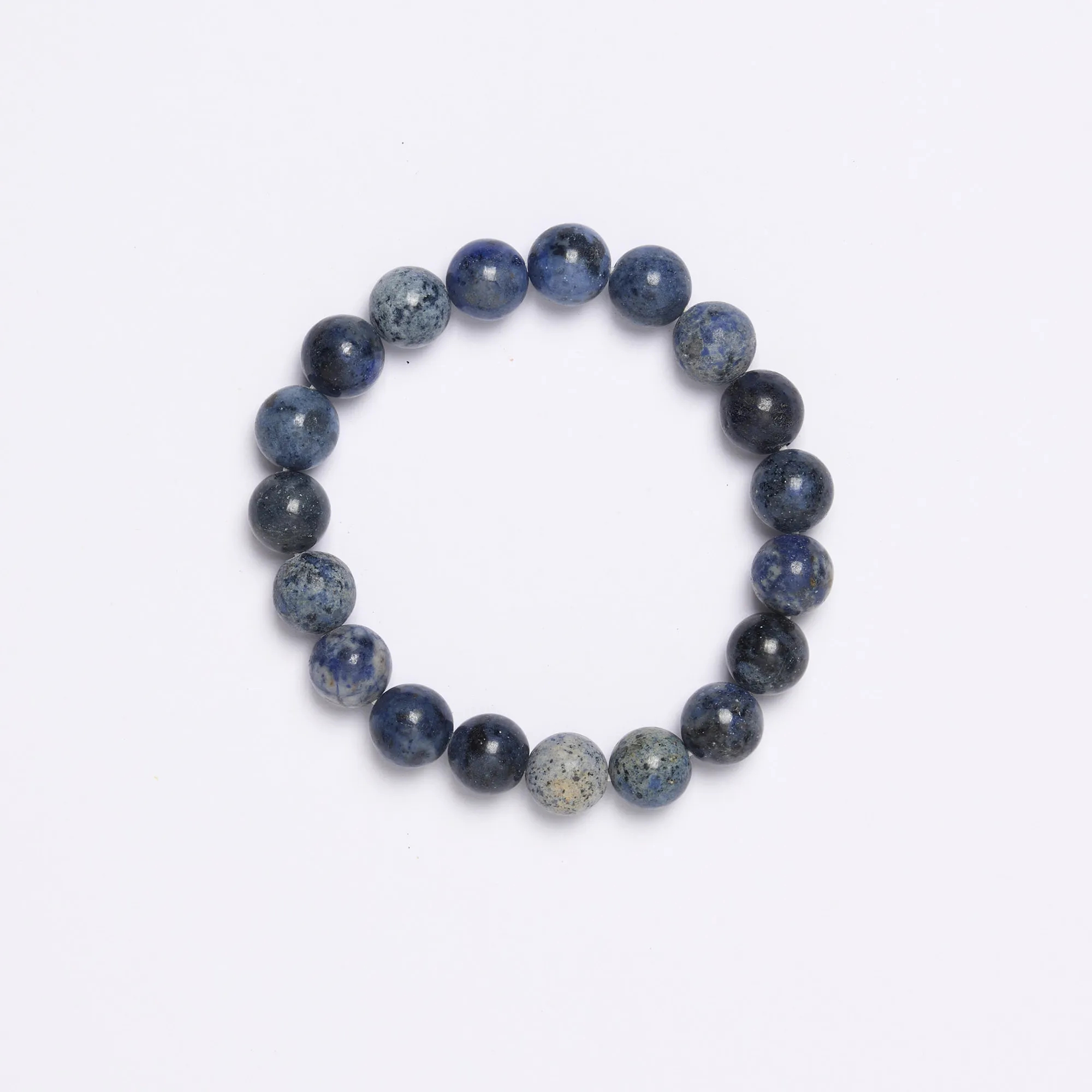 Bracciale Elastico in Dumortierite a Sfera da 10mm