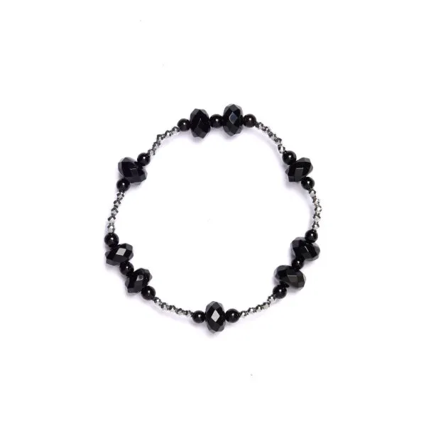 Bracciale Elastico in Ematite ed Agata Nera