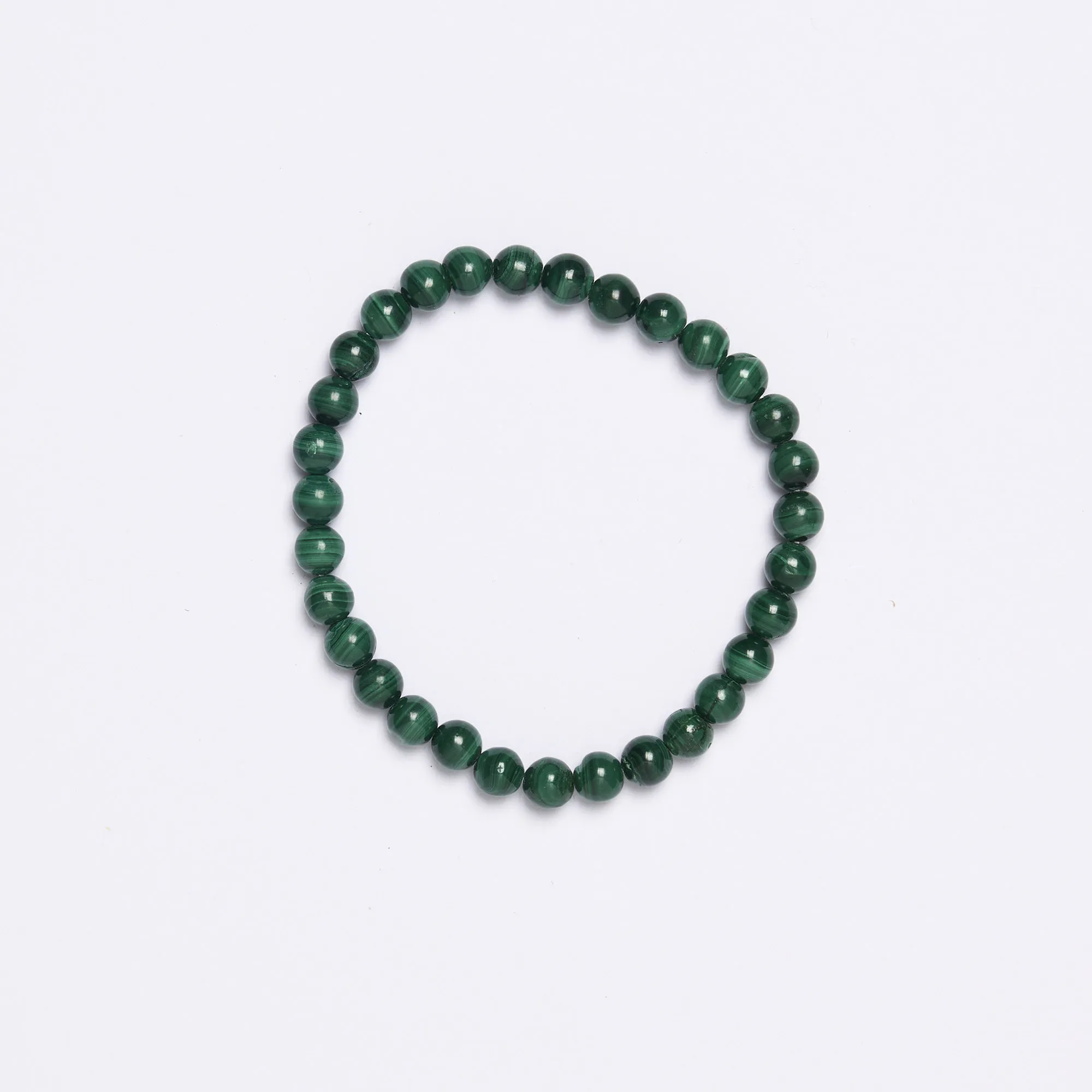 Bracciale Elastico in Malachite a sfera