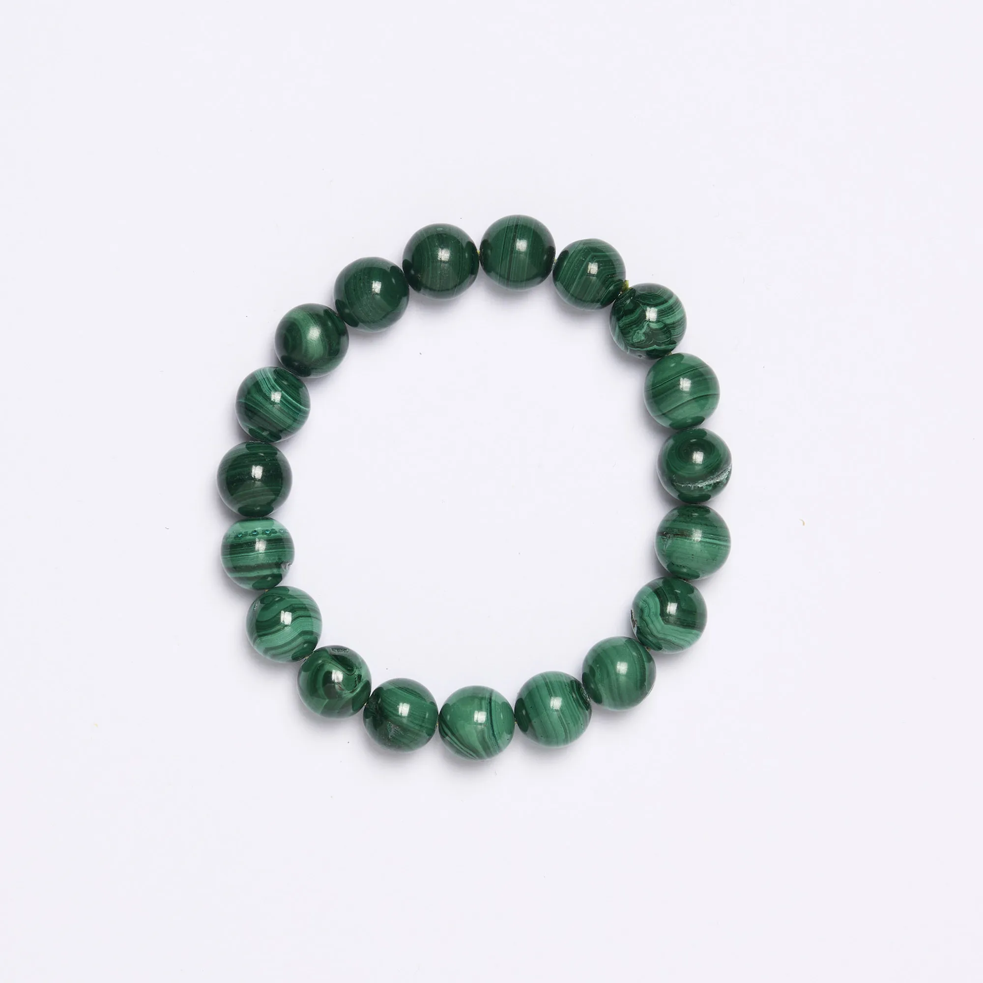 Bracciale Elastico in Malachite a sfera