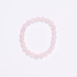Bracciale Elastico in Quarzo Rosa a sfera