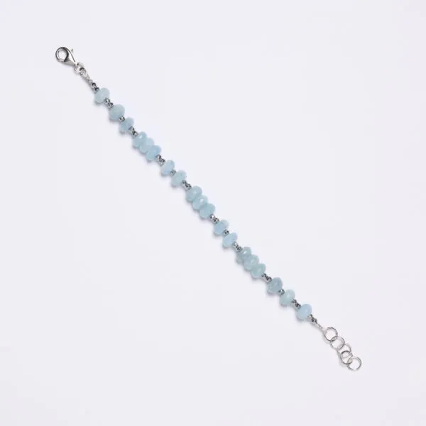 Bracciale in Acquamarina ed Ematite rodiata