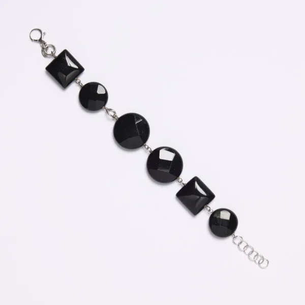 Bracciale in Agata Nera ed Argento