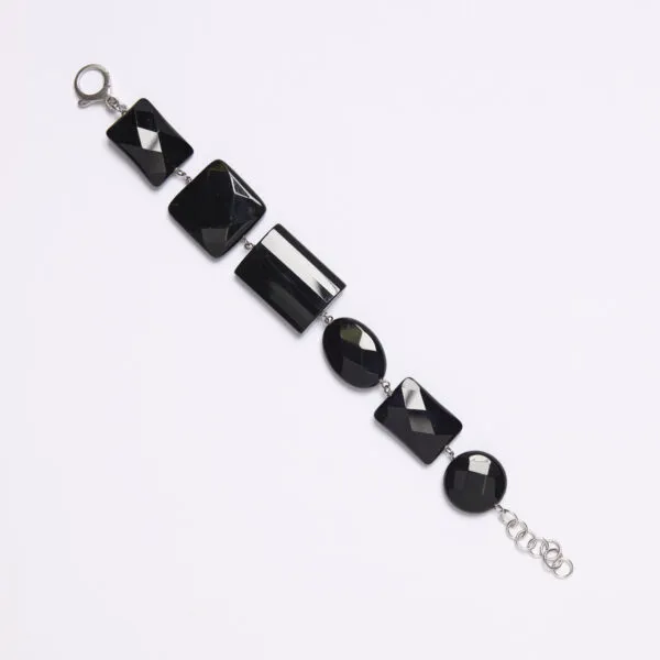 Bracciale in Agata Nera ed Argento