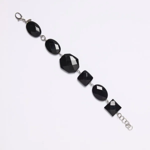 Bracciale in Agata Nera ed Argento