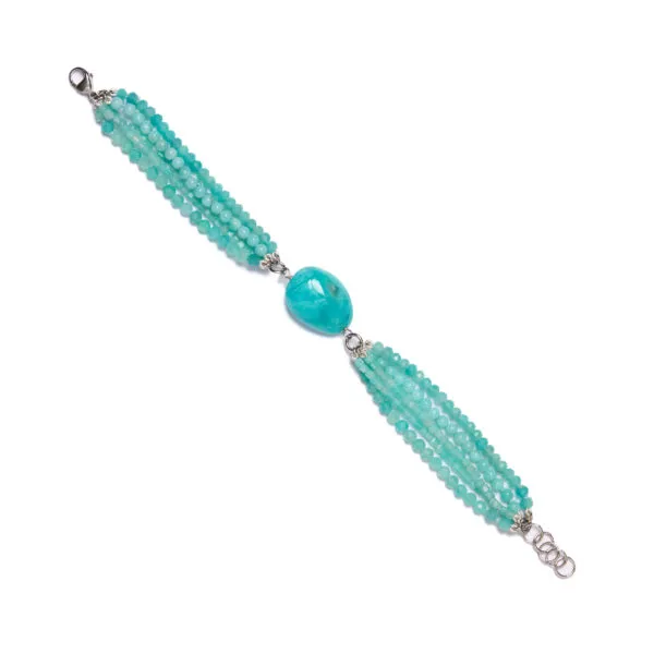 Bracciale in Amazzonite ed Argento