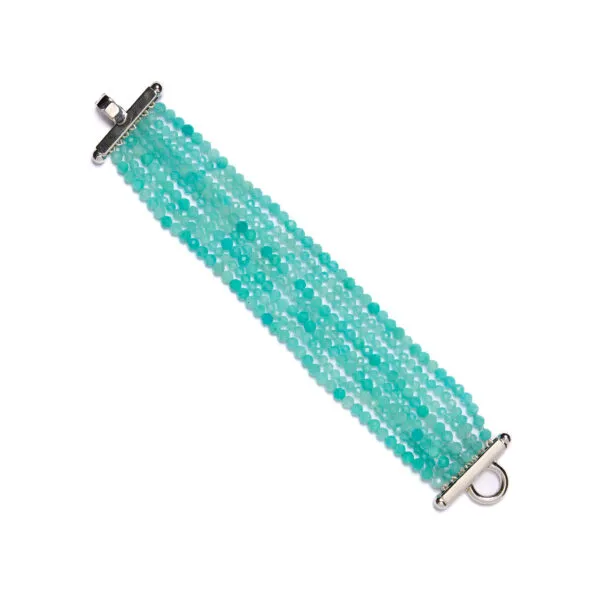 Bracciale multifilo in Amazzonite