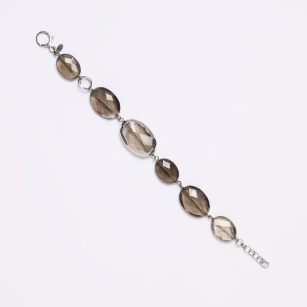 Bracciale rilegato in Quarzo Fumé Scontornato