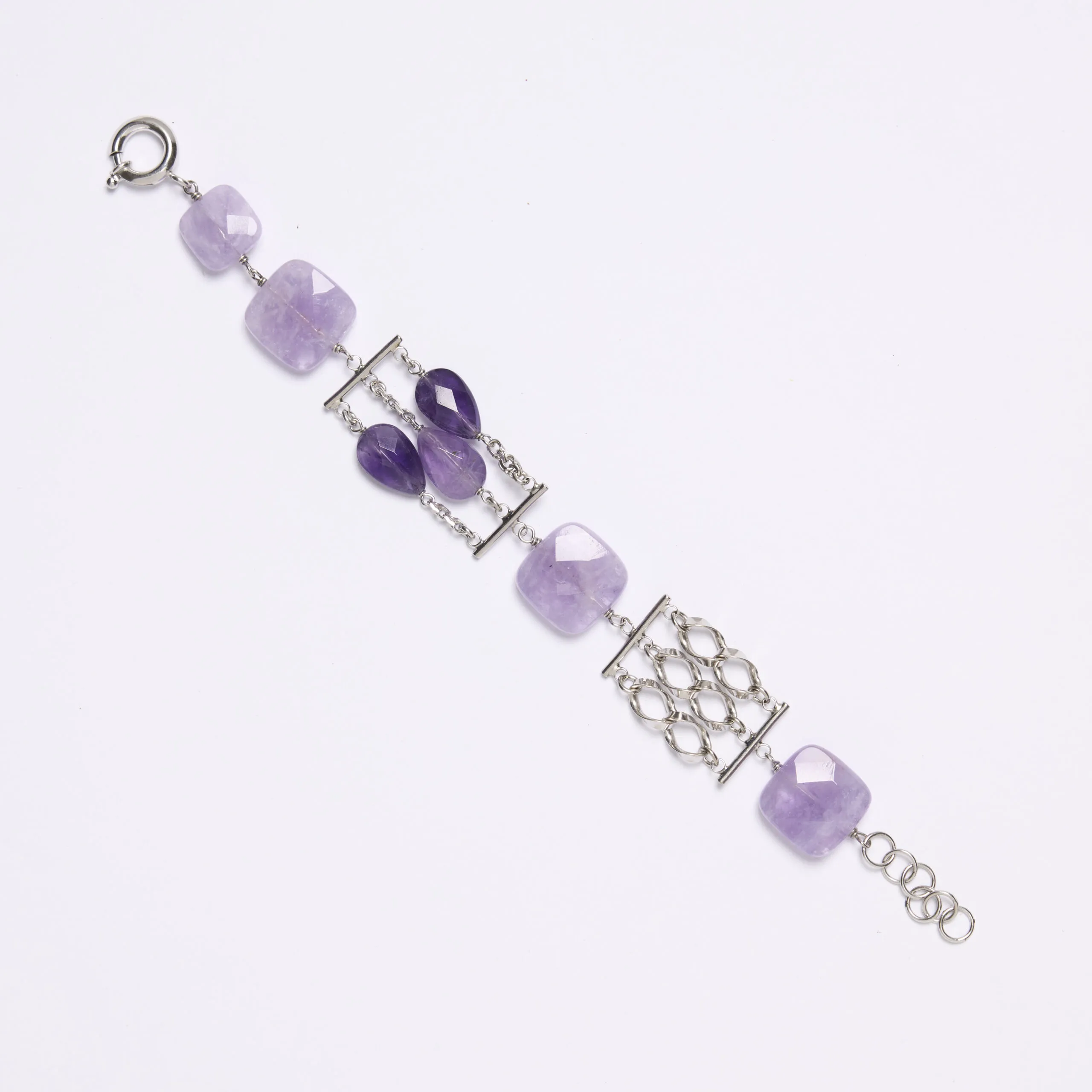 Bracciale rilegato in Ametista sfaccettata