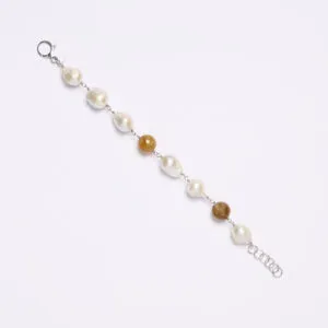 Bracciale rilegato in Perle e Quarzo Ematoide Giallo