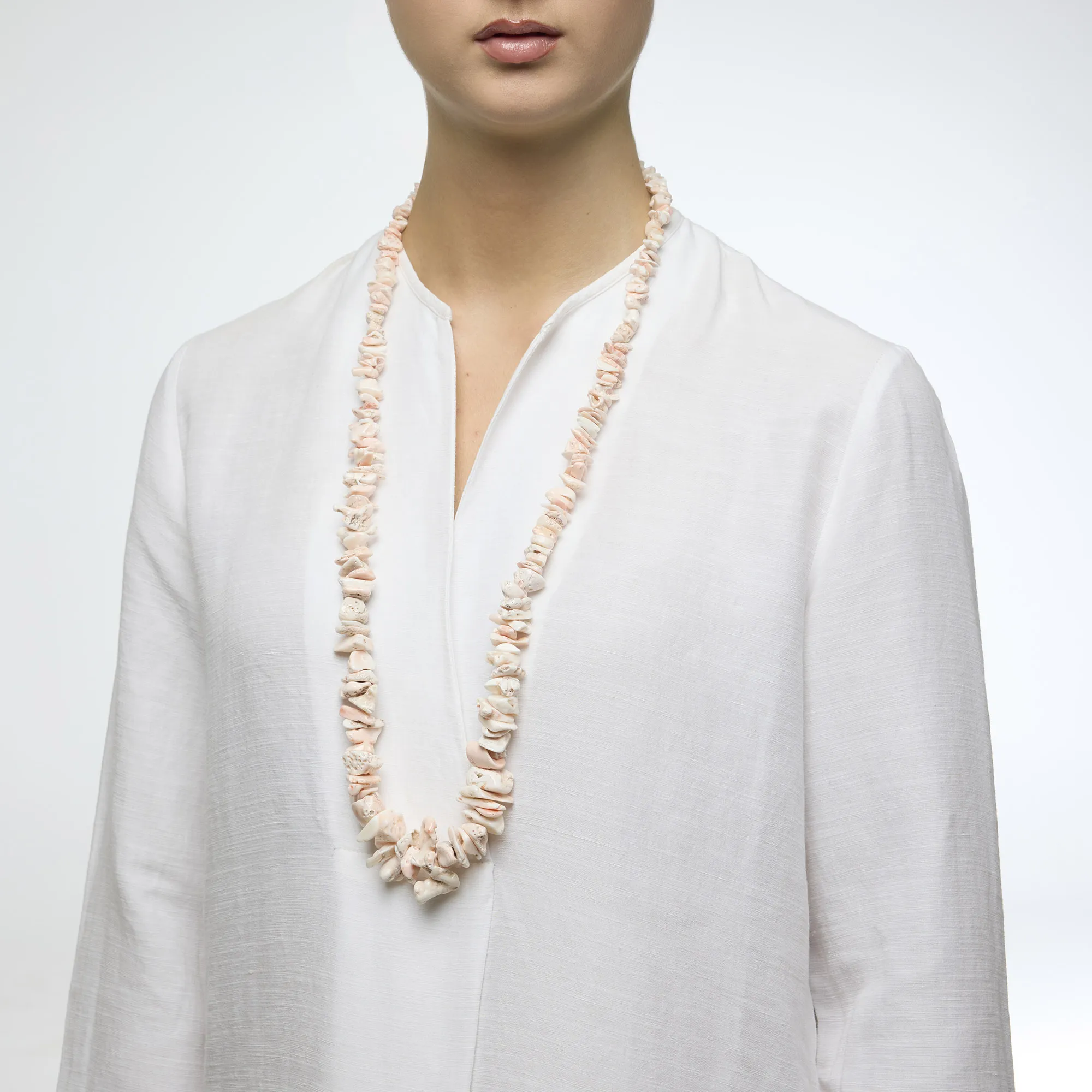 Collana in Corallo pelle d'Angelo con Argento