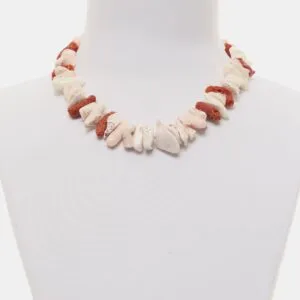 Collana in Corallo rosso e Pelle d'Angelo