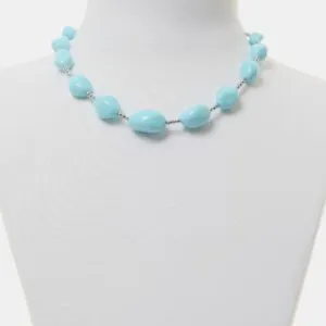 Collana corta in Ematite e Pasta Turchese