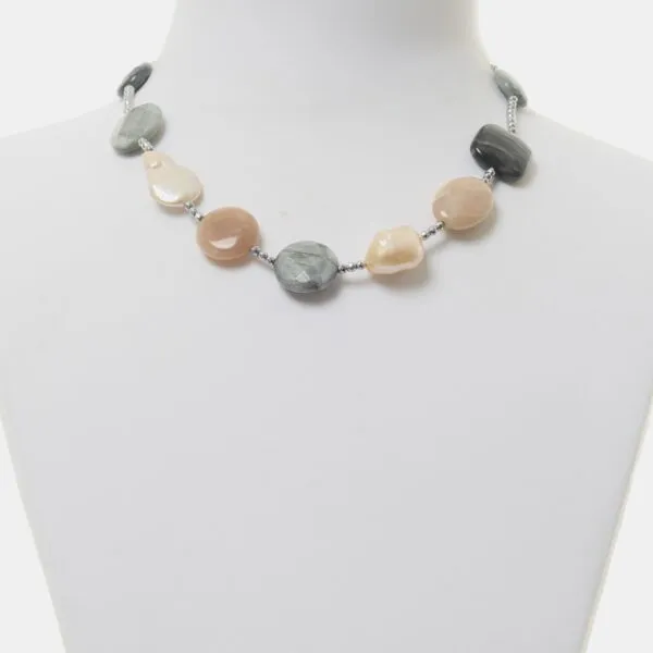 Collana in Perle, Occhio di Gatto e Pietra di luna