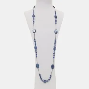 Collana in Cianite con Ematite rodiata