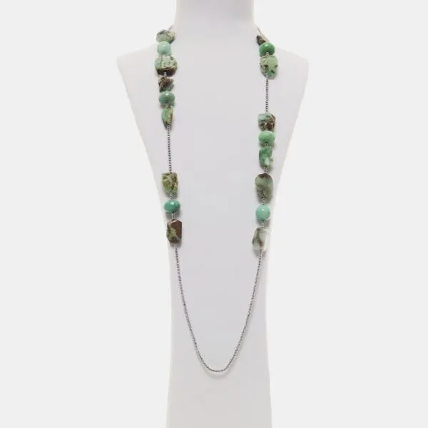 Collana in Crisoprasio ed Ematite