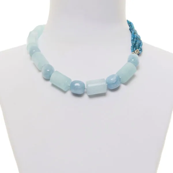 Collana in Acquamarina ed Apatite