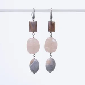 Orecchini in Morganite ed Agata Botswana