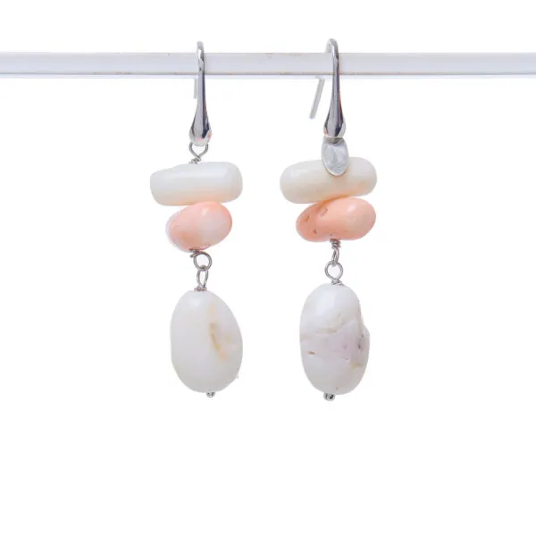 Orecchini in Corallo bianco e pelle d'Angelo