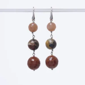 Orecchini in Agata di Fuoco e Pietra di Luna