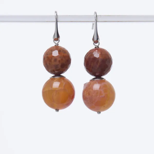 Orecchini in Agata di Fuoco ed Argento