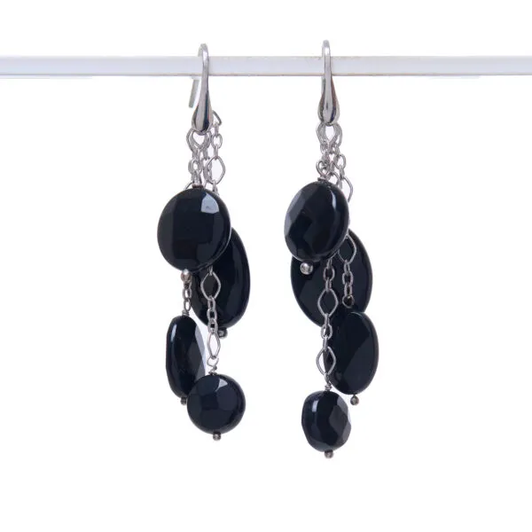 Orecchini in Agata Nera ed Argento