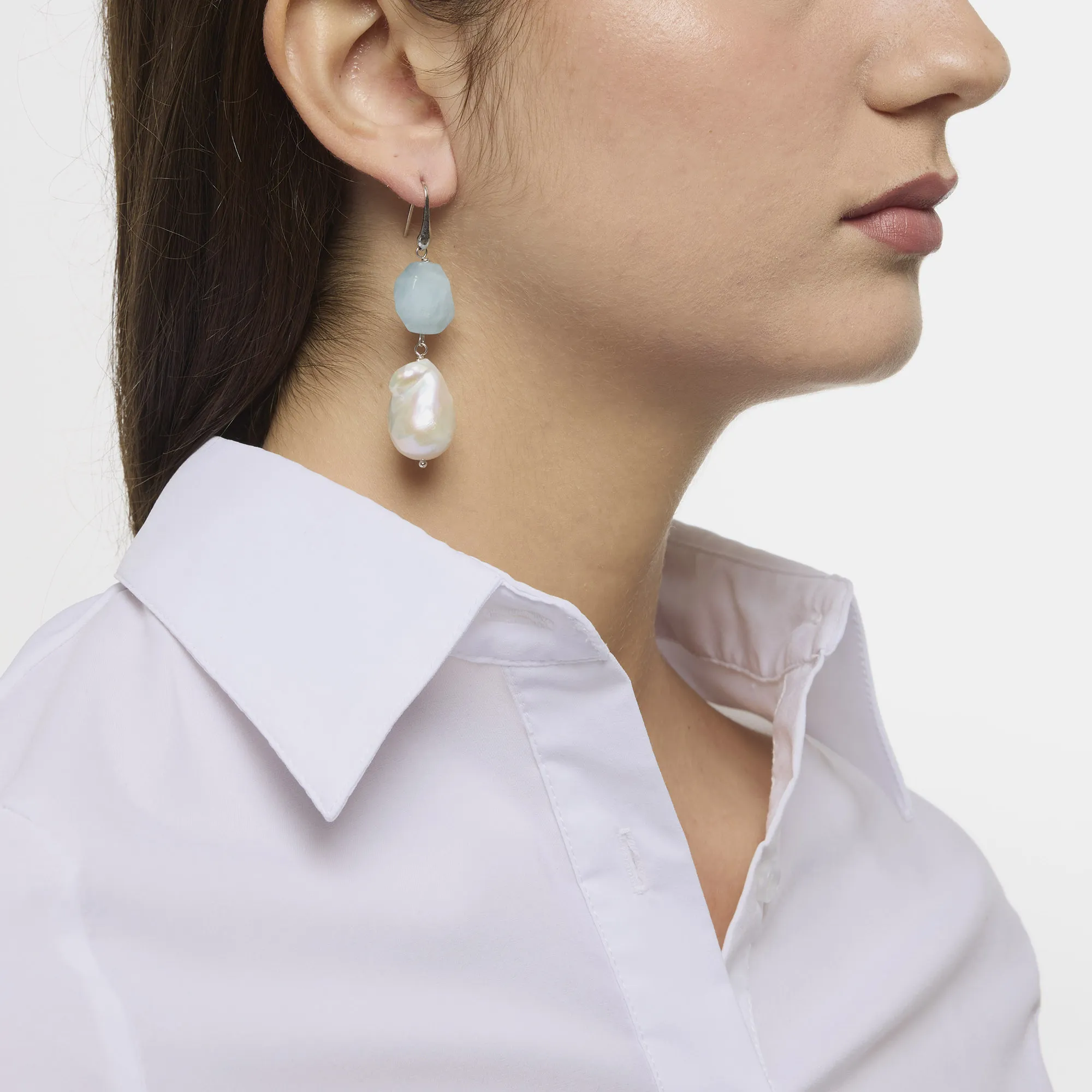 Orecchini in Acquamarina e Perle Barocche