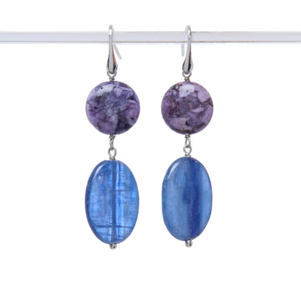 Orecchini in Cianite ed Ciaroite