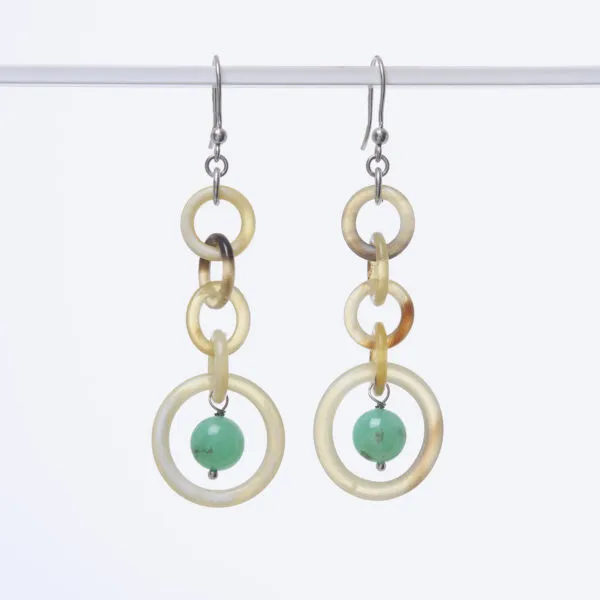 Orecchini in Crisoprasio e Corno