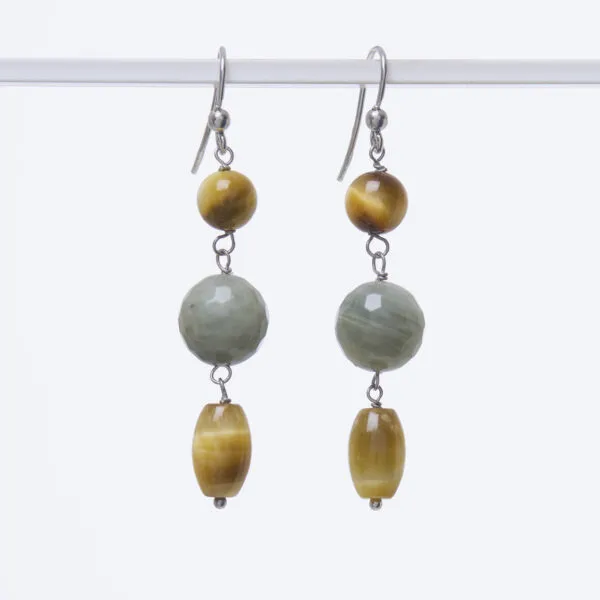 Orecchini in Occhio di Gatto e Golden Eye