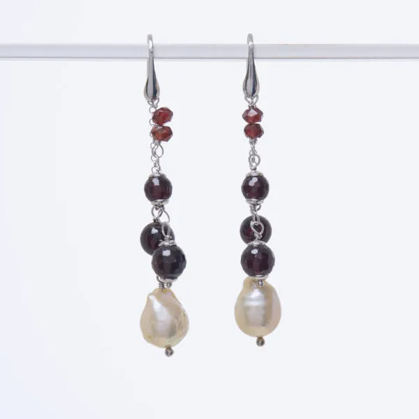 Orecchini in Granato e Perle