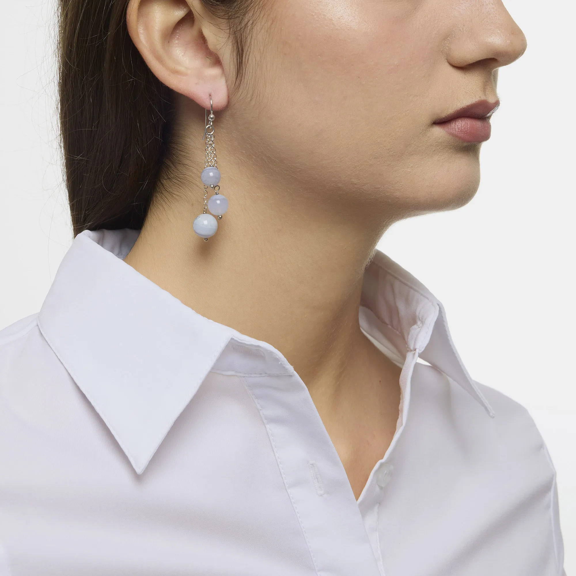 Orecchini in Calcedonio ed Argento