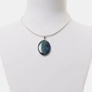 Ciondolo in Azzurrite Malachite con Argento