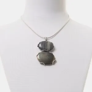 Ciondolo composto in Agata Salvia e Diaspro