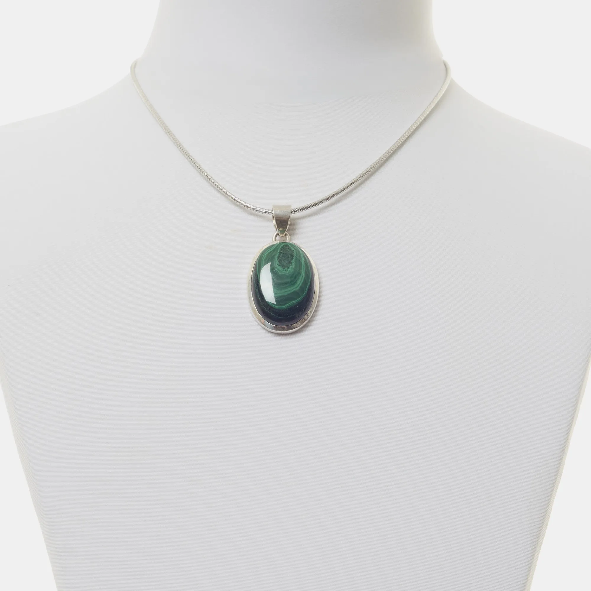 Ciondolo in Malachite con Argento